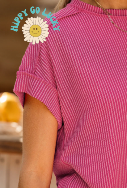 Pink Knit T-Shirt