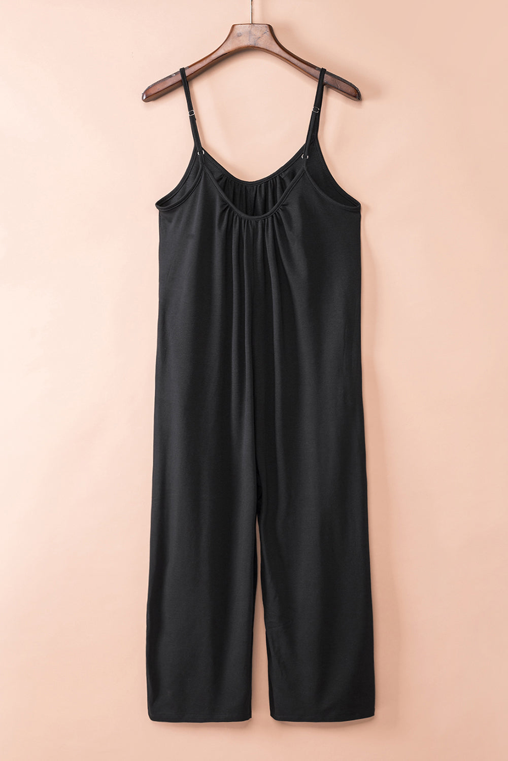 Grey Casual Spaghetti Straps Wide Leg Pocketed Jumpsuits