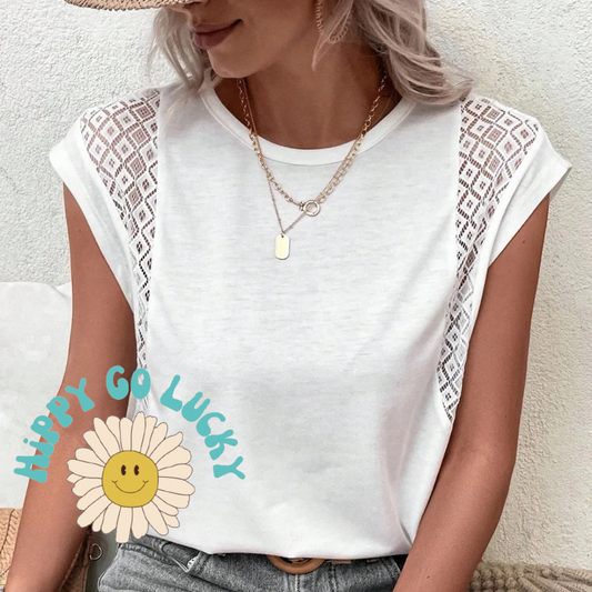 White Tank with Lace